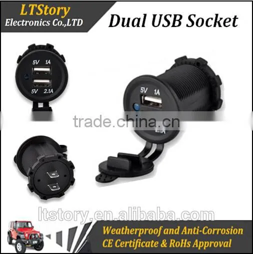 Waterproof 5V/3.1A USB Outlet Socket