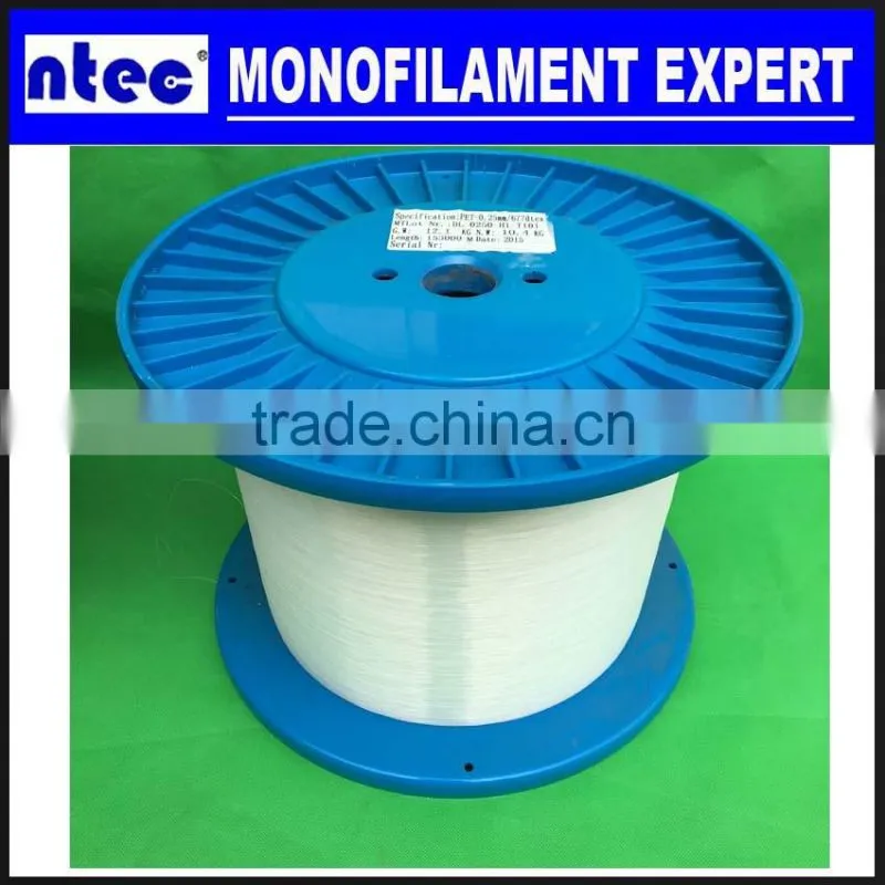Zipper mono filament 0.50MM 0.60MM 0.68MM 0.70MM 0.74MM, polyester monofilament for zipper, High strength zippper monofilament