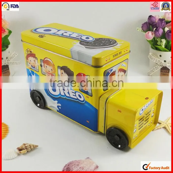 hot sale custom design car shape tin can for chocolate