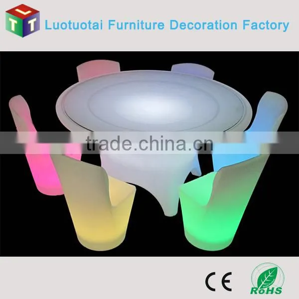 PE plastic illuminated rechargeable battery led bar chair