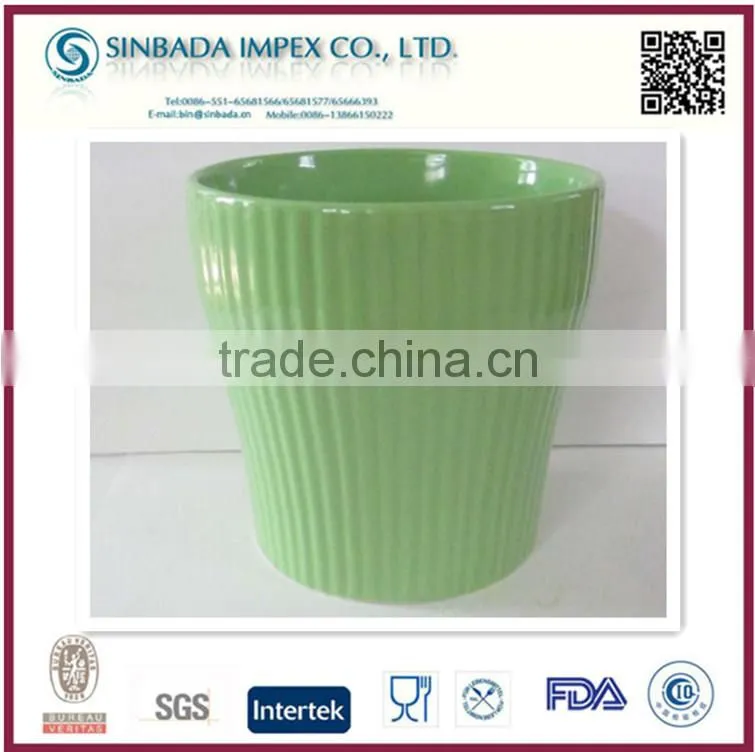 cheap soild color ceramic cup shaped flower pot
