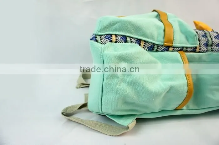 Lightweight Canvas Laptop Bag/Cute School Backpack Travel Bag with Little Doll