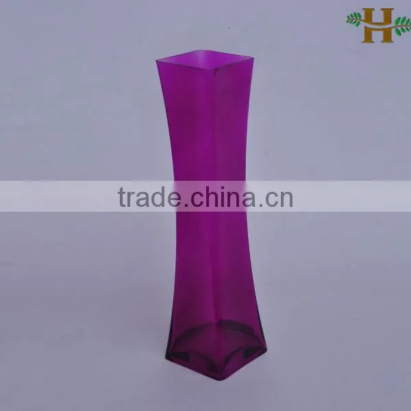 Red tall glass vases for centerpieces
