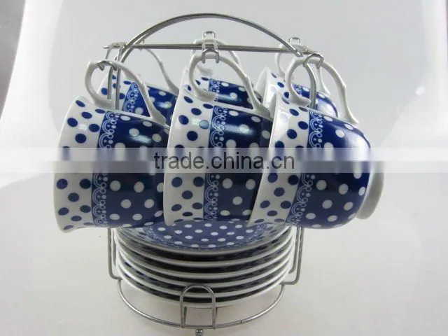 Stock set of coffee cup with saucer