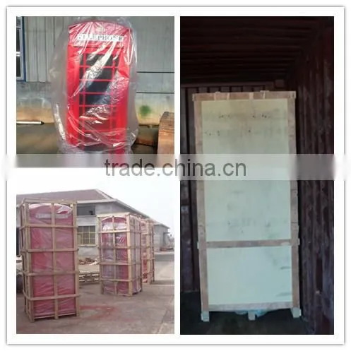 Freestanding antique outdoor metal frame telephone booth
