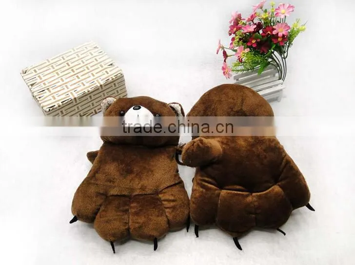 custom cheap animal tiger paw plush gloves