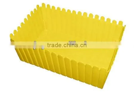 Plastic Picket Fence Planter Yellow
