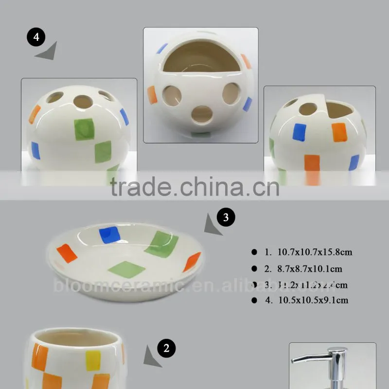 Ceramic white bathroom set