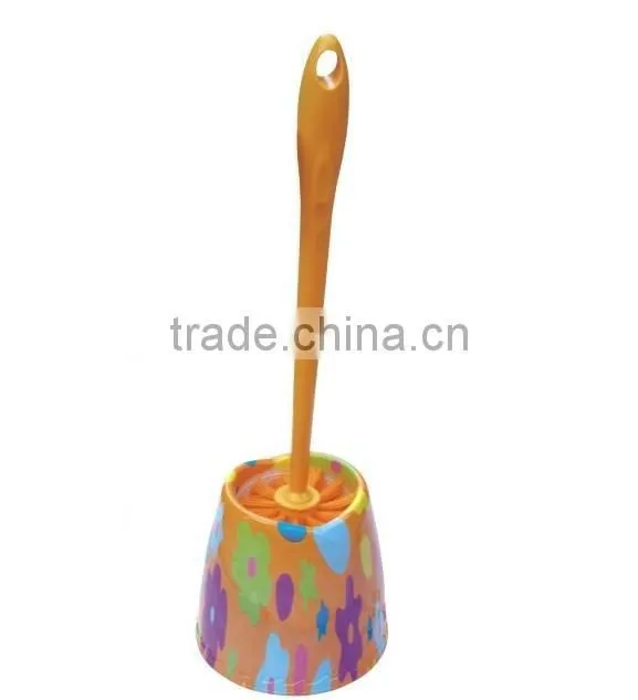 PP printed toilet brush with base