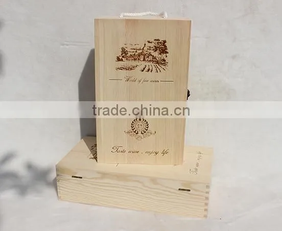 Single-deck six pine wine bottle storage box