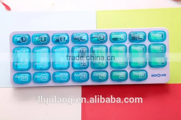 2017 New design plastic pill organizer 31 days/plastic monthly pill box
