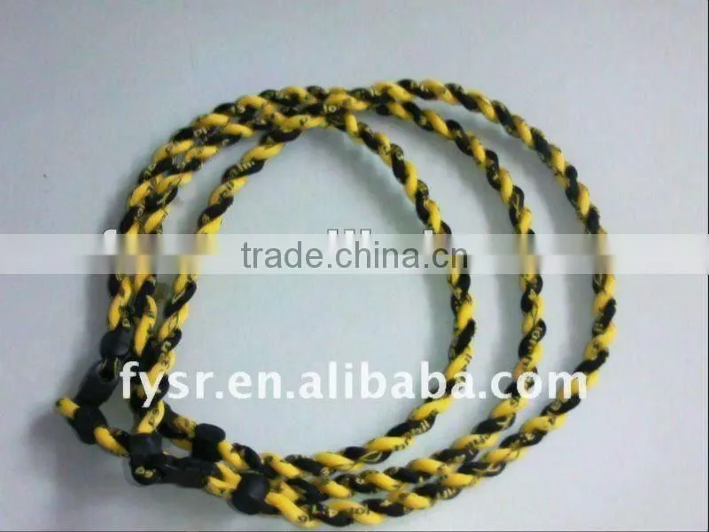 triple braided titanium necklace