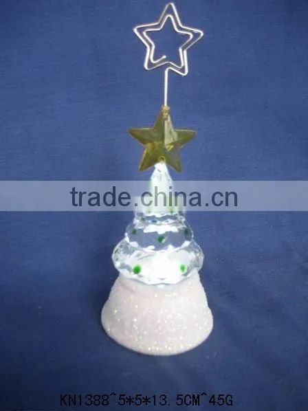 led acrylic plastic mini tree snowman business card holder