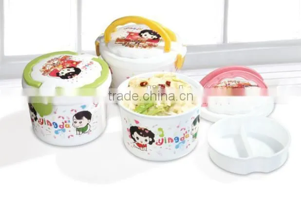 Plastic large round double lunch boxes/Insulation boxes