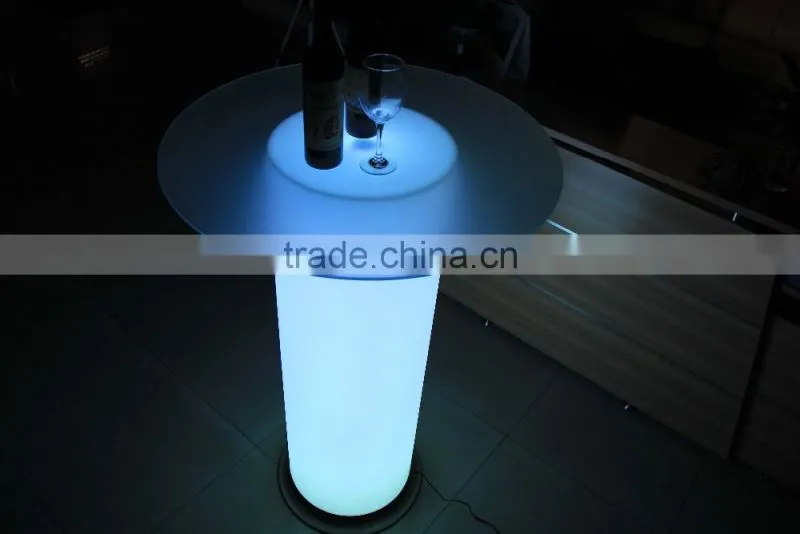 Modern led coffee table, led wine bar table with ice bucket