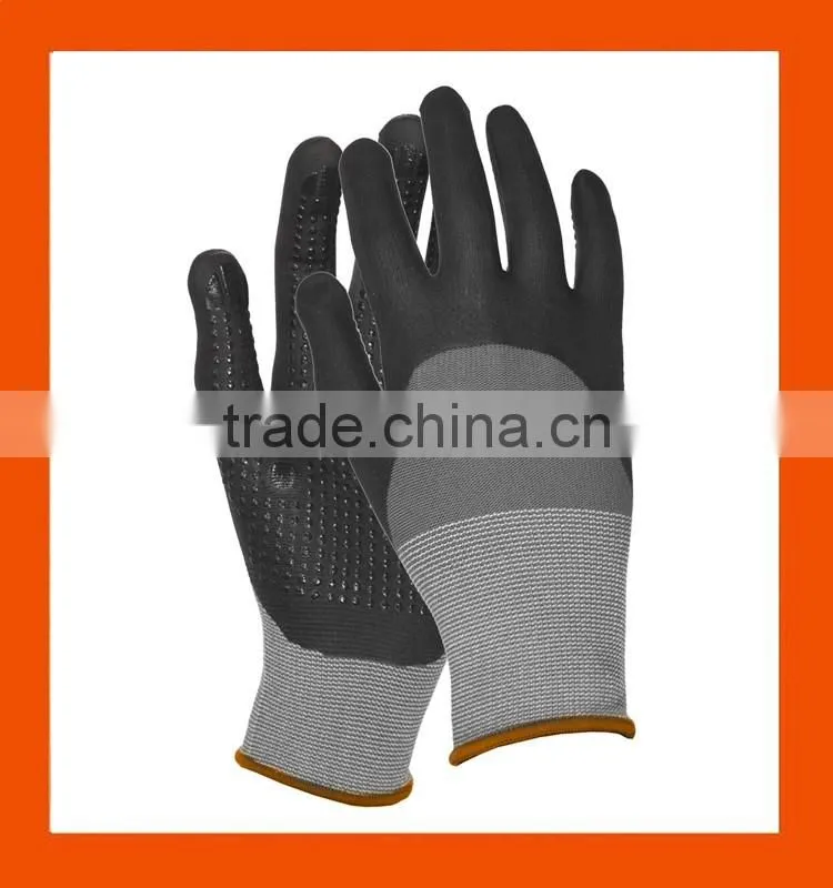 Oil Grip Full Nitrile Coated Gloves,Sandy Nitrile Work Safety Gloves