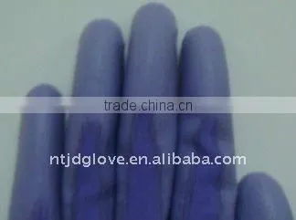 PU Glove . 13G light blue nylon liner with light Blue pu coated gloves . working gloves