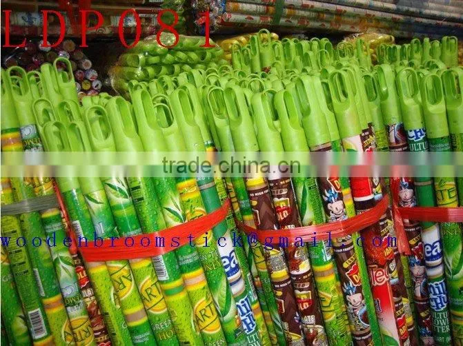 120cm X 2.2cm plastic coated wooden brush stick with various styles