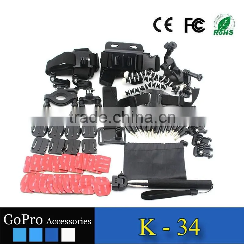2016 best seller 65 in 1 products kit used for gopros heros 4 accessories kit mount