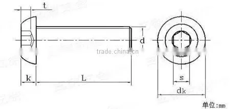 ISO7380 Gr5 Titanio Button Head Socket Screws by LIUWEI