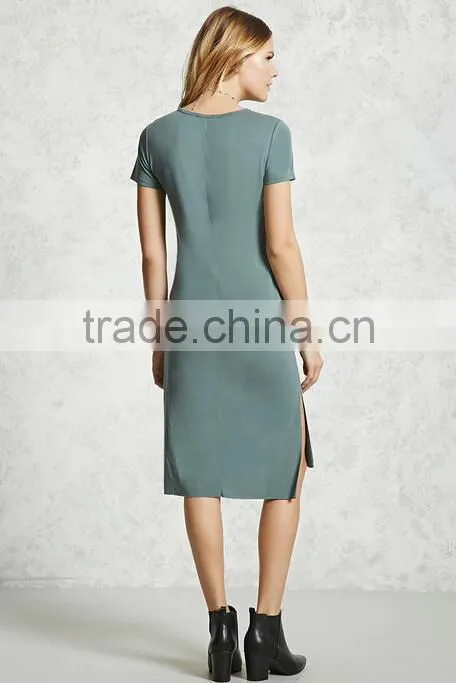 Midi Dresses 2017 Women Summer Sexy Scoop Neck T-Shirt Midi Dress HSd9208