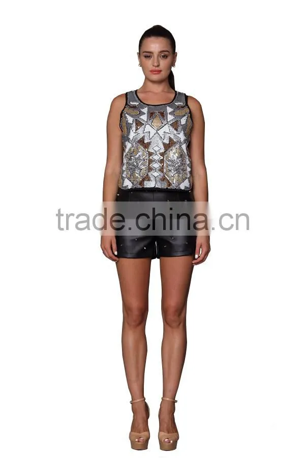 New Style Summer Fashion Design Sequin Ladies Tops