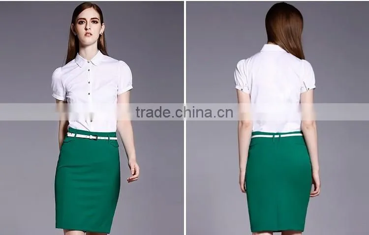 Summer Season Fashion Ladies Short Sleeve Formal Shirt