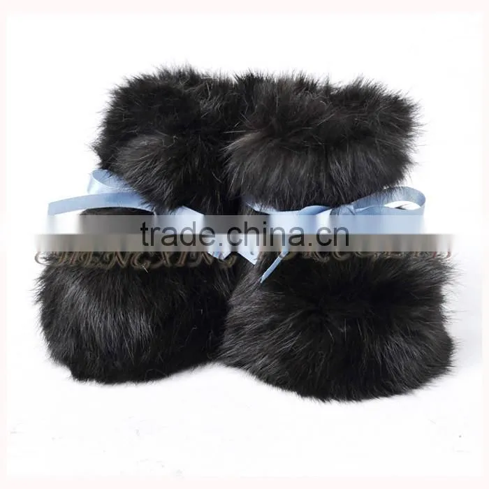 CX-SHOES-07C European Genuine Rabbit Fur Baby Shoes