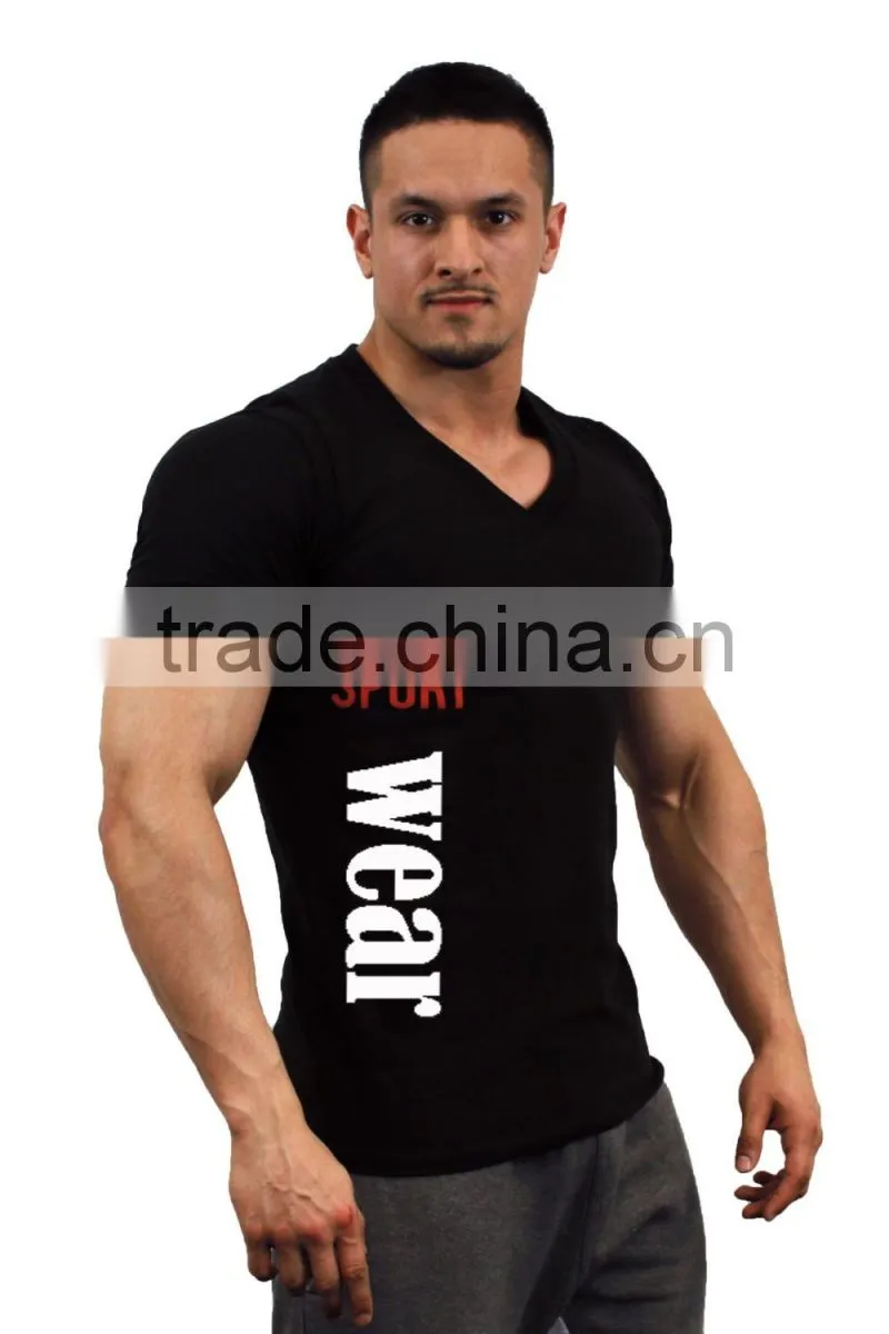 workout t shirt for man,Gym Fitness 95% Cotton 5% Elastane T Shirt