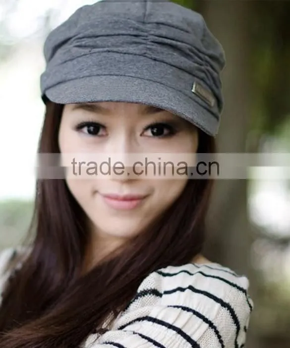 Women's Korean Style Pleated Peaked Cap Hat Woman Sex 17484