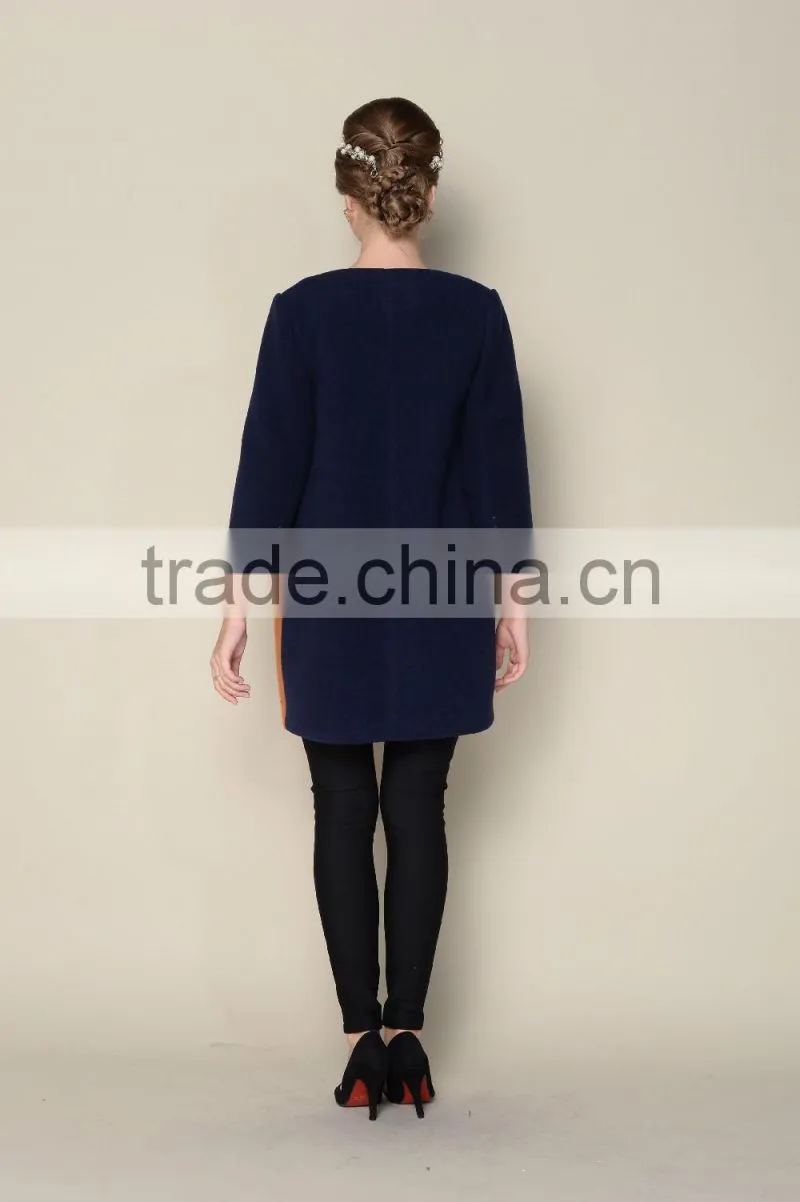 popular o neck fashionable multicolored womens clothing fall 2015 winter fur coat