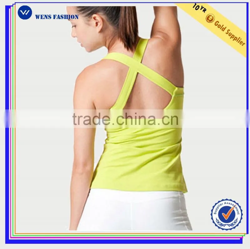 Women Nylon /Spandex Fitness Wear Full Brief Girls Wearing Ladies Fitness Spandex Tank Top