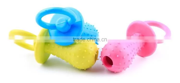 Pacifier Shaped Pet Chew Toy Dog Rubber Toy