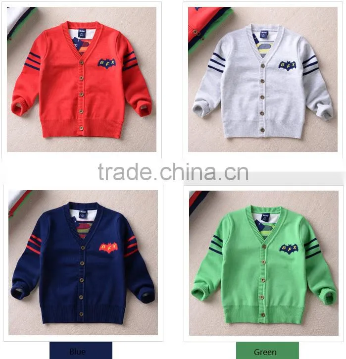 New 2016 Hot Autumn Children Sweater Boys Knitting Cotton Sweater Cardigans