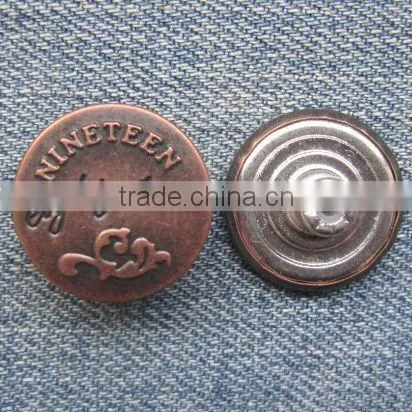 brass quality screw jean button