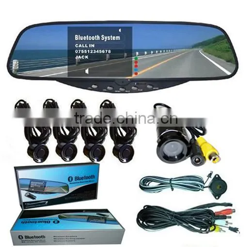 High quality wireless car parking sensor with 3.5 inch rearview mirror