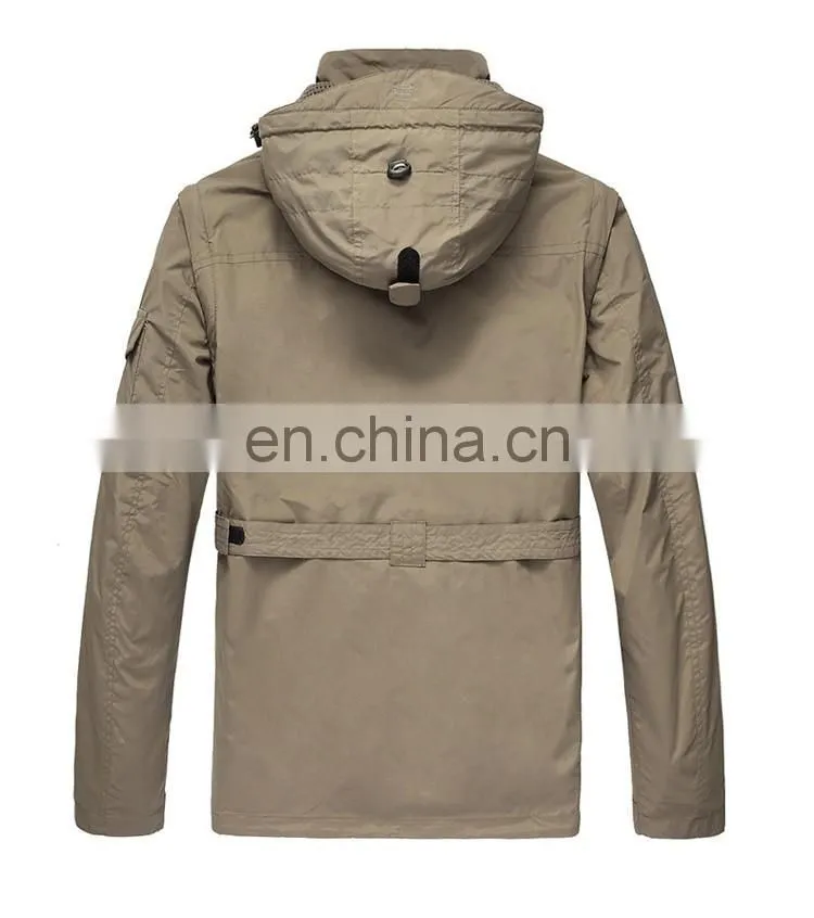 Men demountable sleeve windbreak jacket hiking outdoor wear