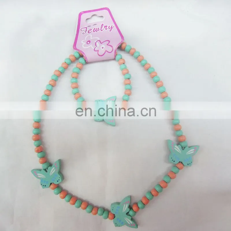 professional butterfly wooden necklace for kids