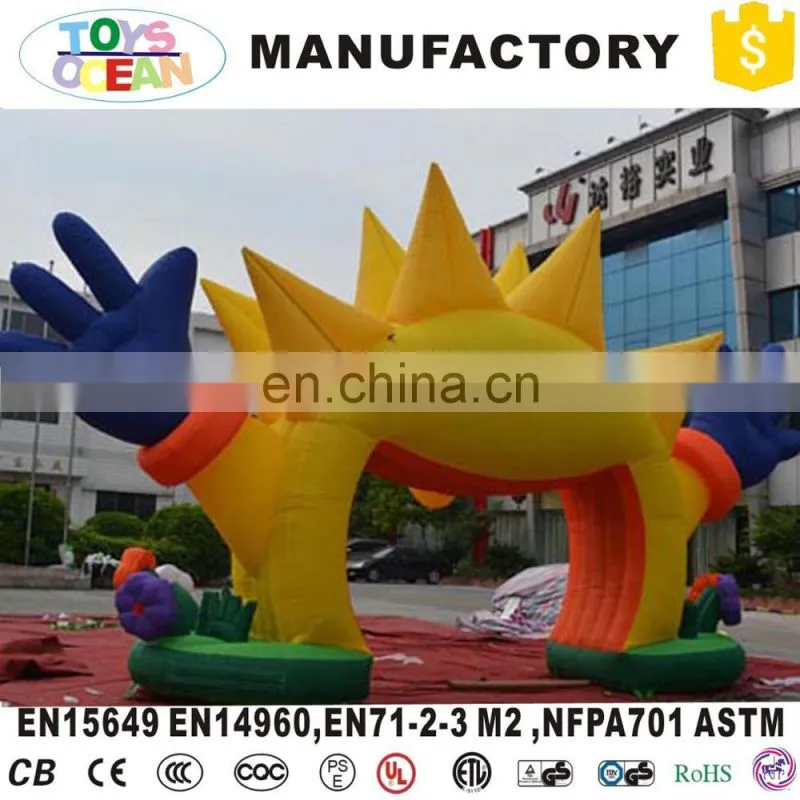 hot sale yellow and blue inflatable advertising sun model with EN14960
