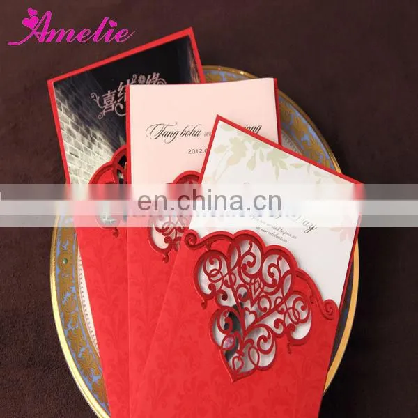 ACW2007 Red Stock Lovely Wedding Invitations Cards