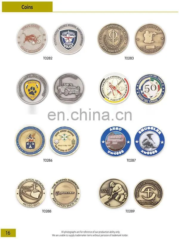 promotional custom metal embellishments for crafts coin
