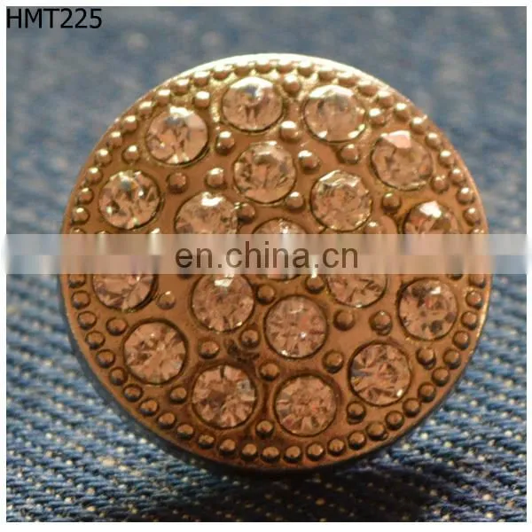 fashion accessory custom denim button with crystal rhinestones