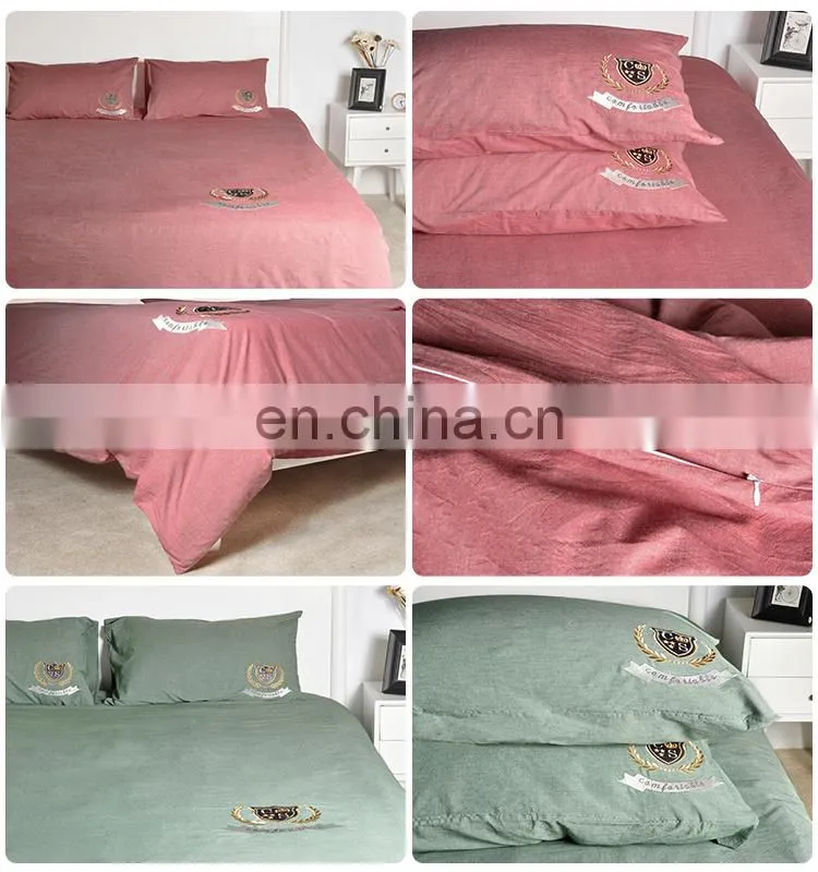 100% Cotton Soild Color Comforter Quilt Set Bed Sheet Cover Sets Queen Size Home Bedding Sets
