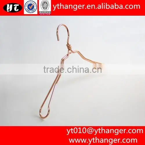 YY0214 hot selling thick copper metal clothes hanger metal wire shirt hanger