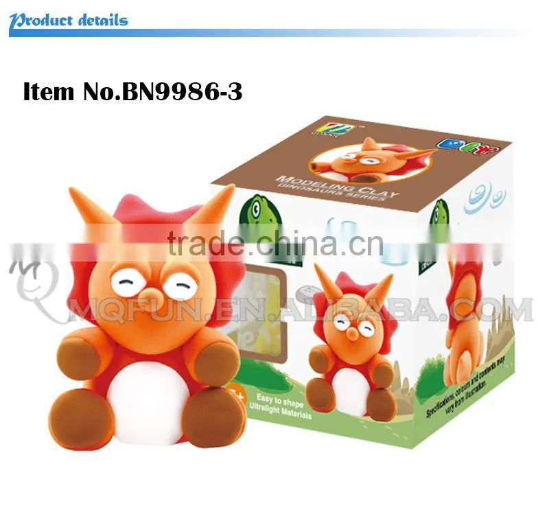 Mini Qute Bonnie kawaii Jurassic Park Triceratops DIY cartoon model building block plasticine clay educational toy NO.BN9986-3