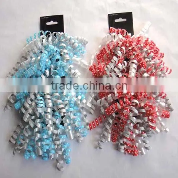 Transparent Poly Ribbon Curly Bow with Printing