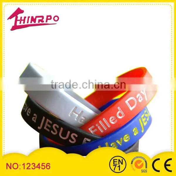 Custom logo Silicone wrist bands rubber bracelet printing debossed embossed