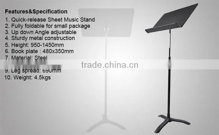 Professional Sheet Music Stand Black MSS009