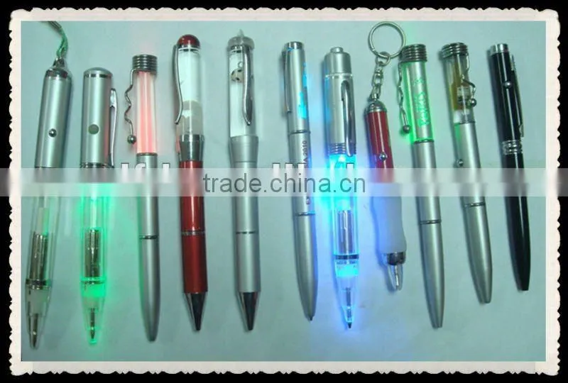 hallmark corrosion pen with 3 color led glowing ,office stationery accessories promotional and advertising ballpen ,light up pen