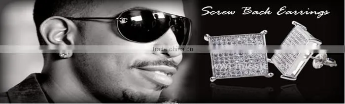 2015 Fashion American 925 sterling silver jewelry micro pave cz cross inside stud earrings